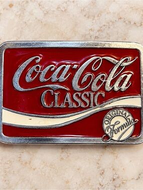 Coca Cola Classic Red Metal Belt Buckle